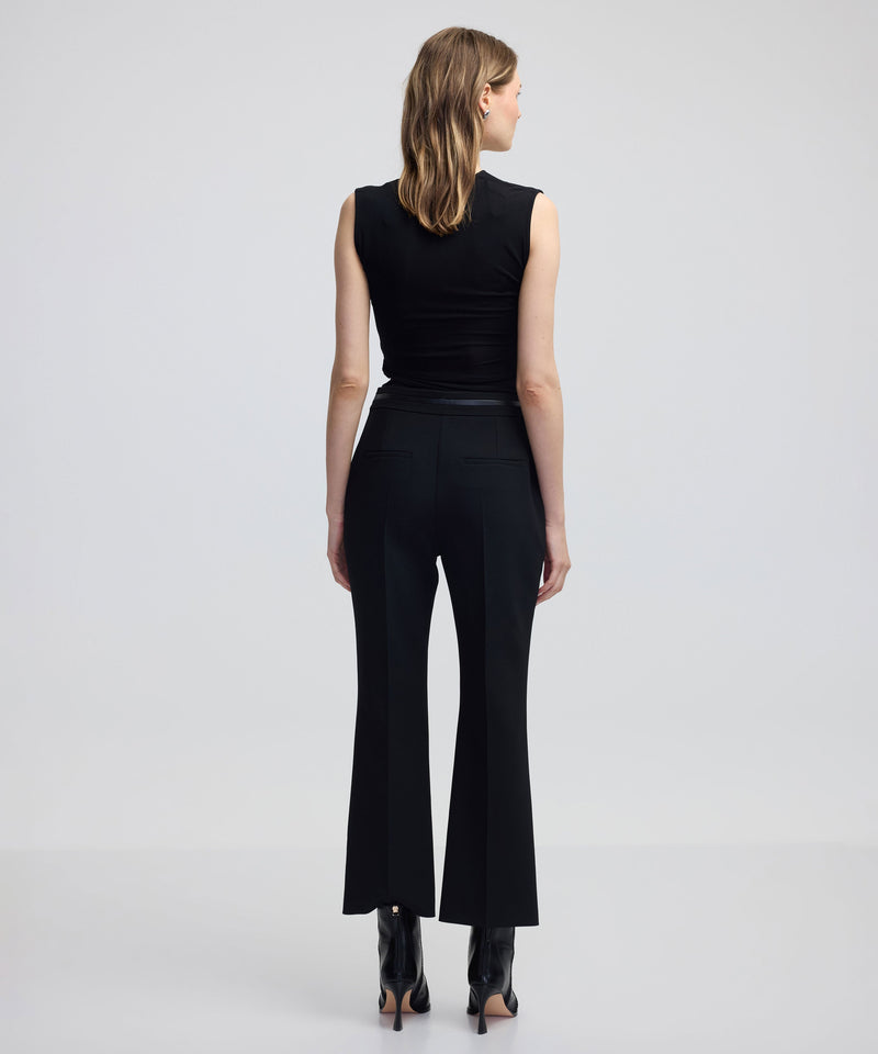 Ipekyol Faux Leather Piping Trousers Black