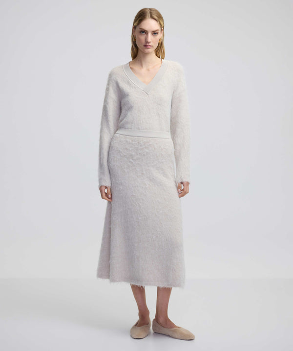 Ipekyol Wool Blend Flared Skirt Off White