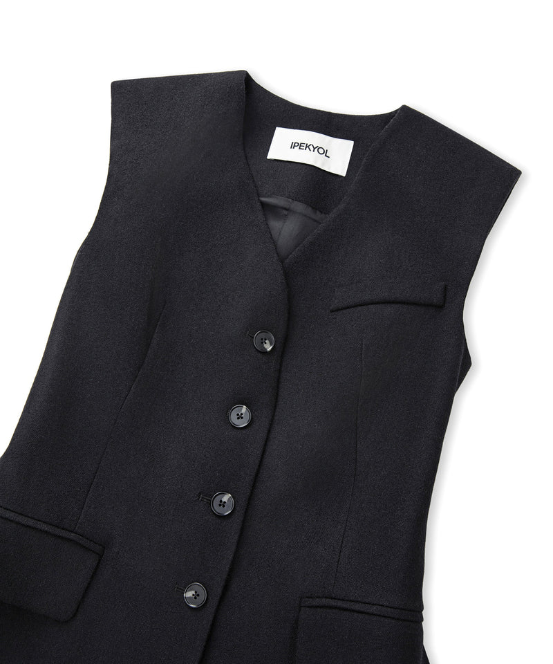 Ipekyol Wool Blend Padded Vest Black