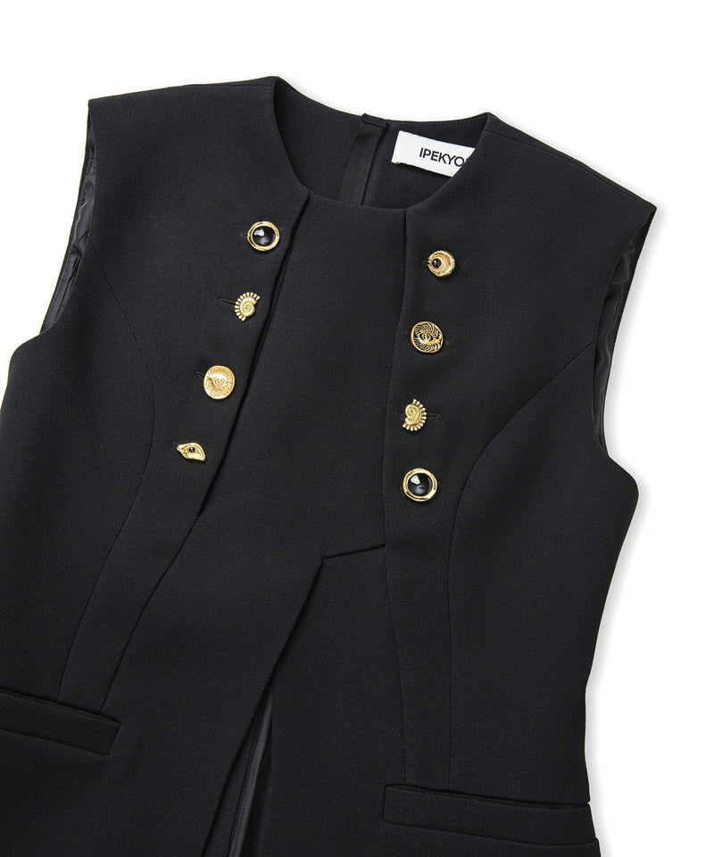 Ipekyol Vest With Metal Accessories Black