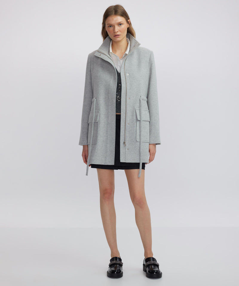 Ipekyol Coat With Wide Pockets And Belt Grey