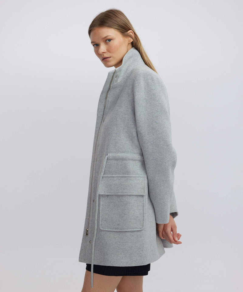 Ipekyol Coat With Wide Pockets And Belt Grey