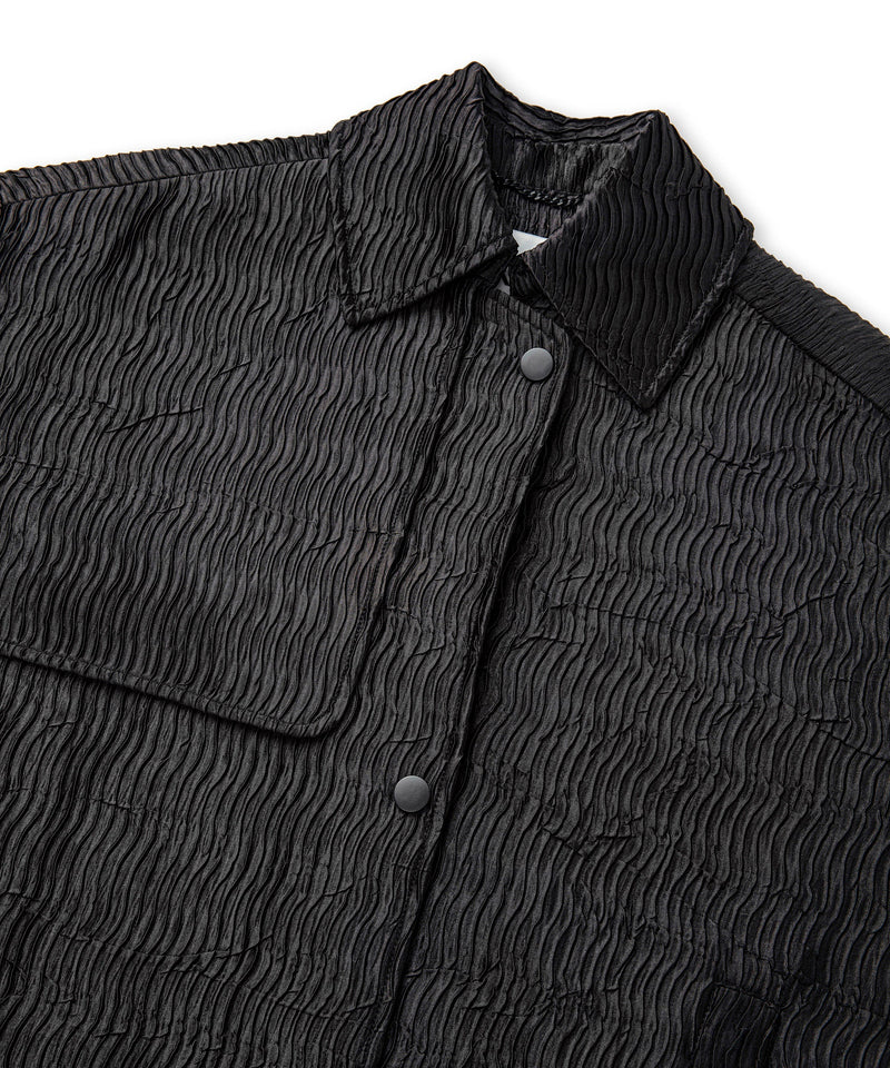 Ipekyol Textured Shirt Collar Coat Black