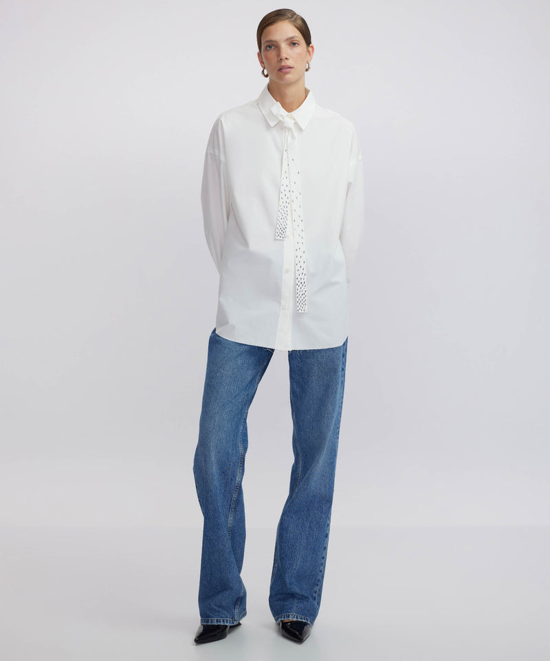 Ipekyol Hotfix Printed Poplin Shirt White