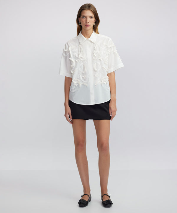 Ipekyol Embroidered Poplin Shirt White