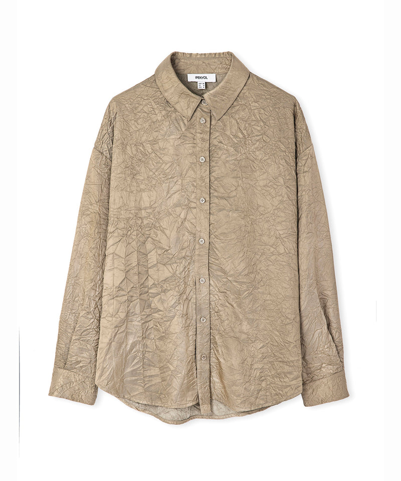 Ipekyol Oversize Textured Shirt Khaki