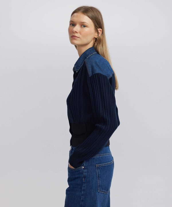 Ipekyol Denim Mix Knitwear Navy