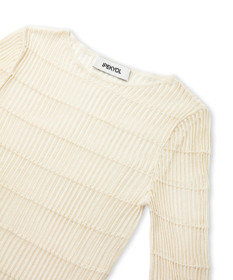 Ipekyol Textured Transparent Knitwear Ecru