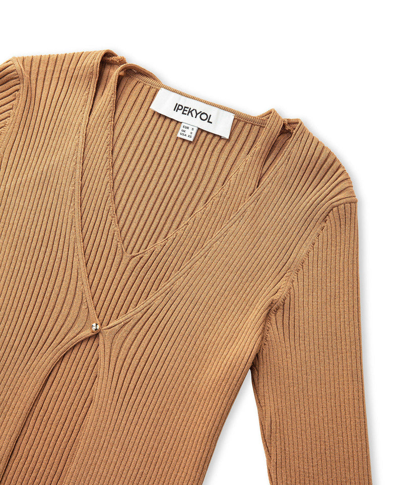 Ipekyol Double Piece Look Cutout Knitwear Camel