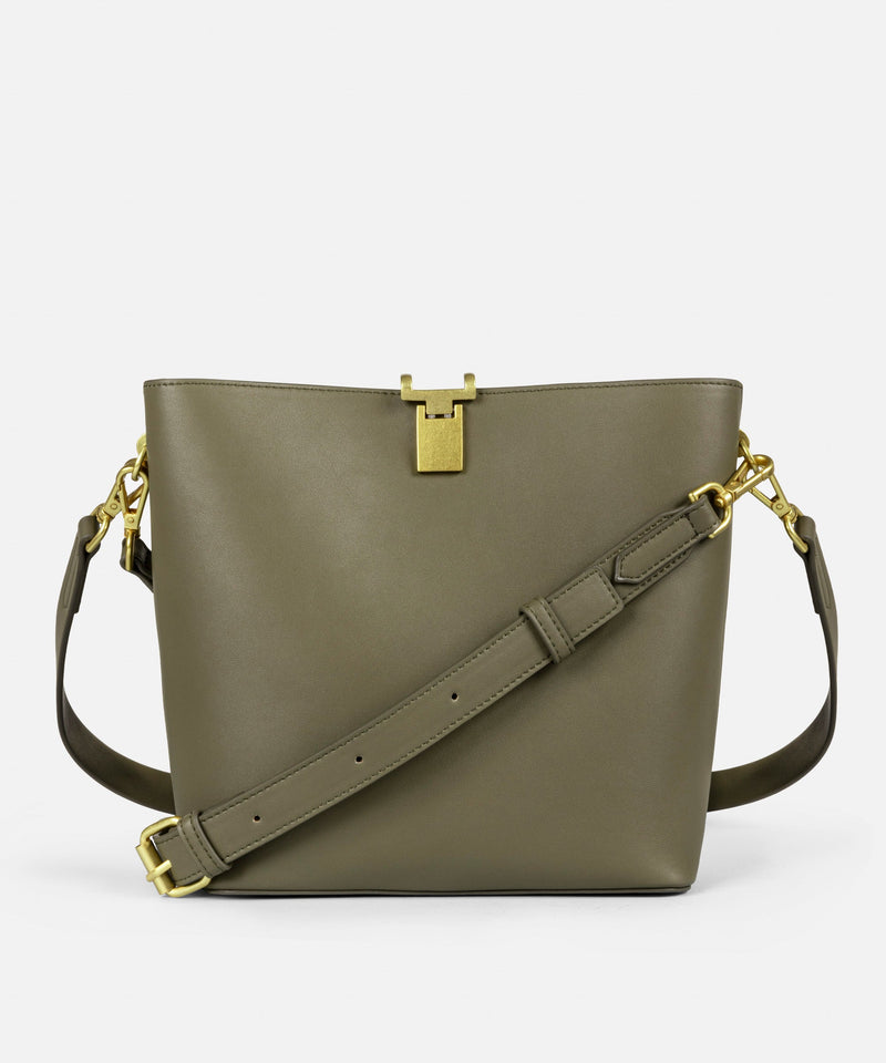 Ipekyol Metal Buckle Bucket Bag Green