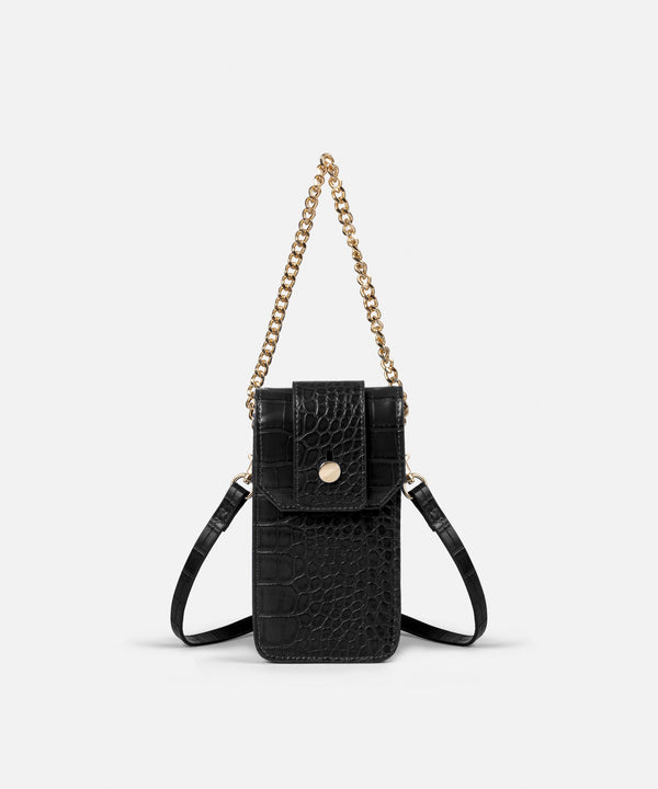 Ipekyol Crocodile Skin Pattern Mini Bag Black