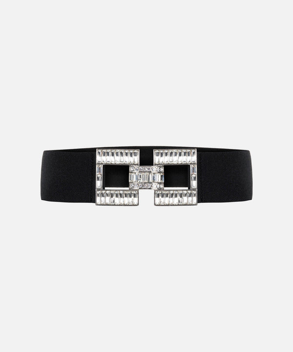 Ipekyol Belt With Crystal Stone Buckle Black