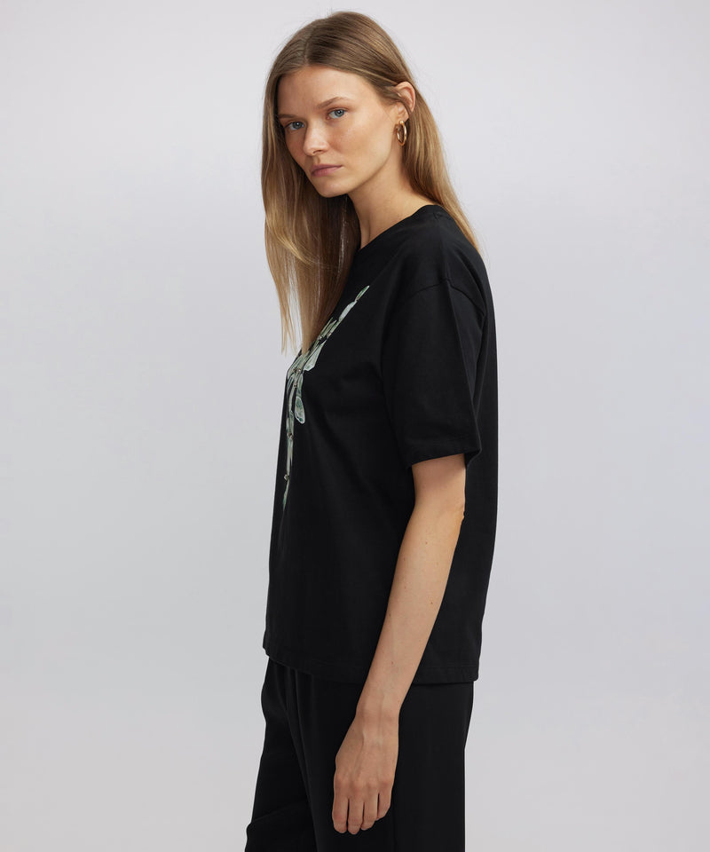 Ipekyol Printed And Embroidered T-Shirt Black