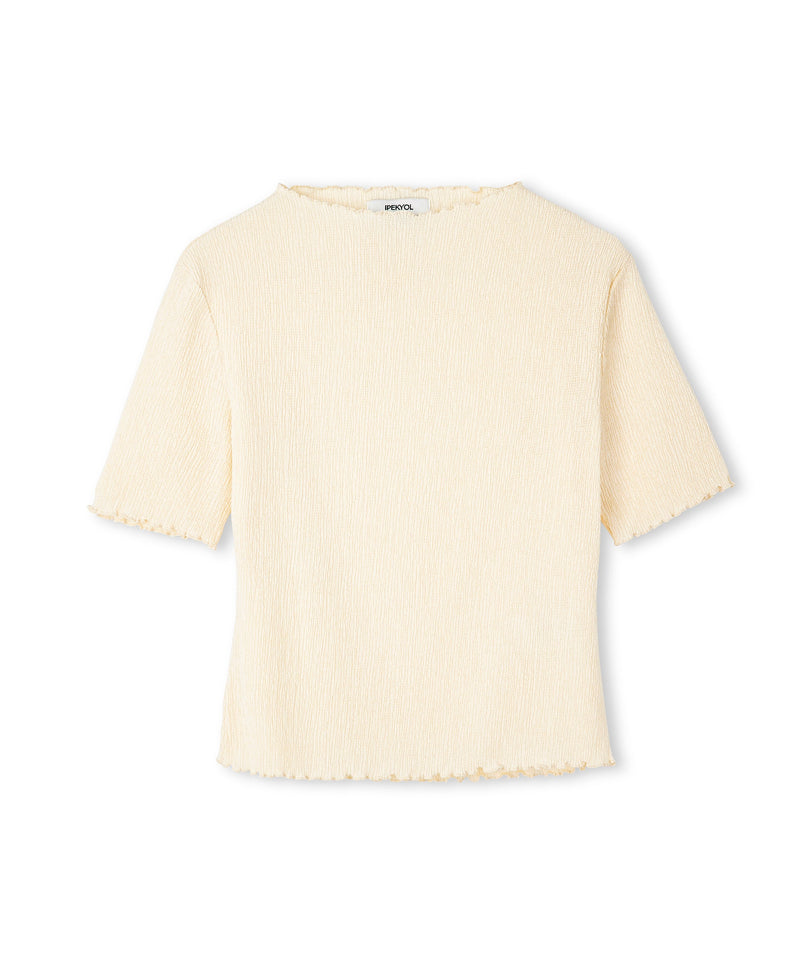 Ipekyol Textured High Neck T-Shirt Oil