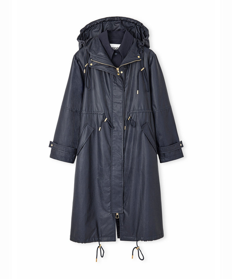 Ipekyol Double Layered Collar Detailed Parka Navy