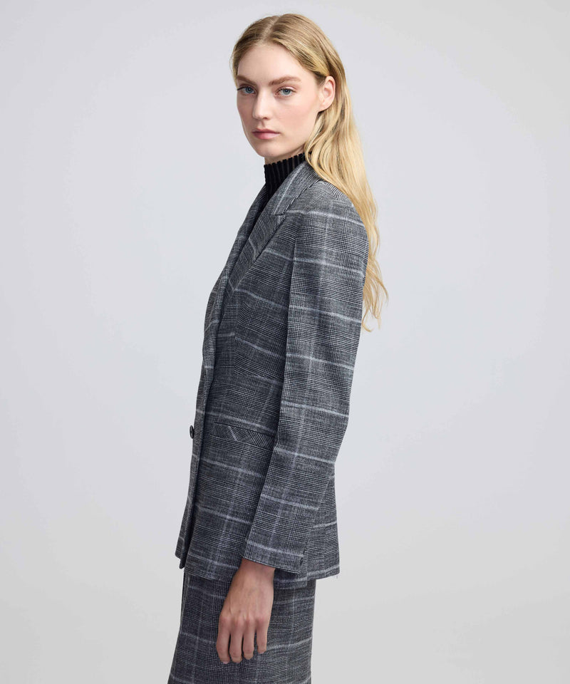 Ipekyol Plaid Pattern Blazer Grey