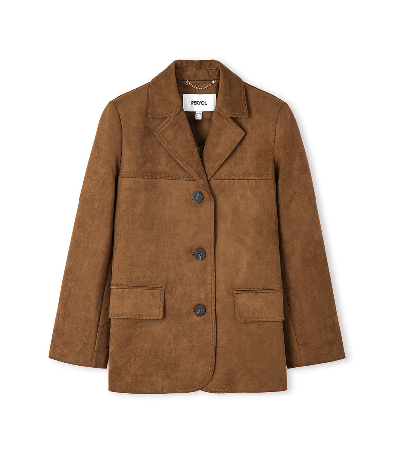 Ipekyol Suede Look Blazer Brown