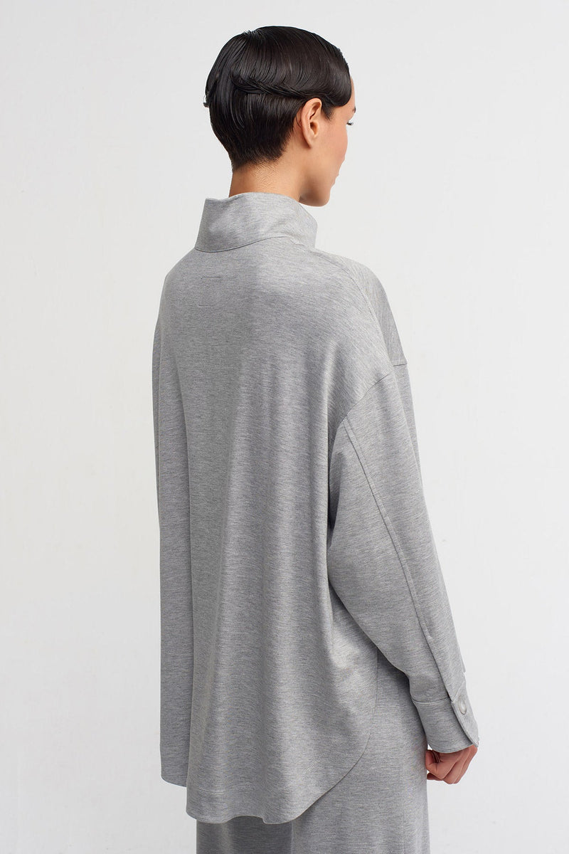 Nu Double Pocket Shirt Grey Melange