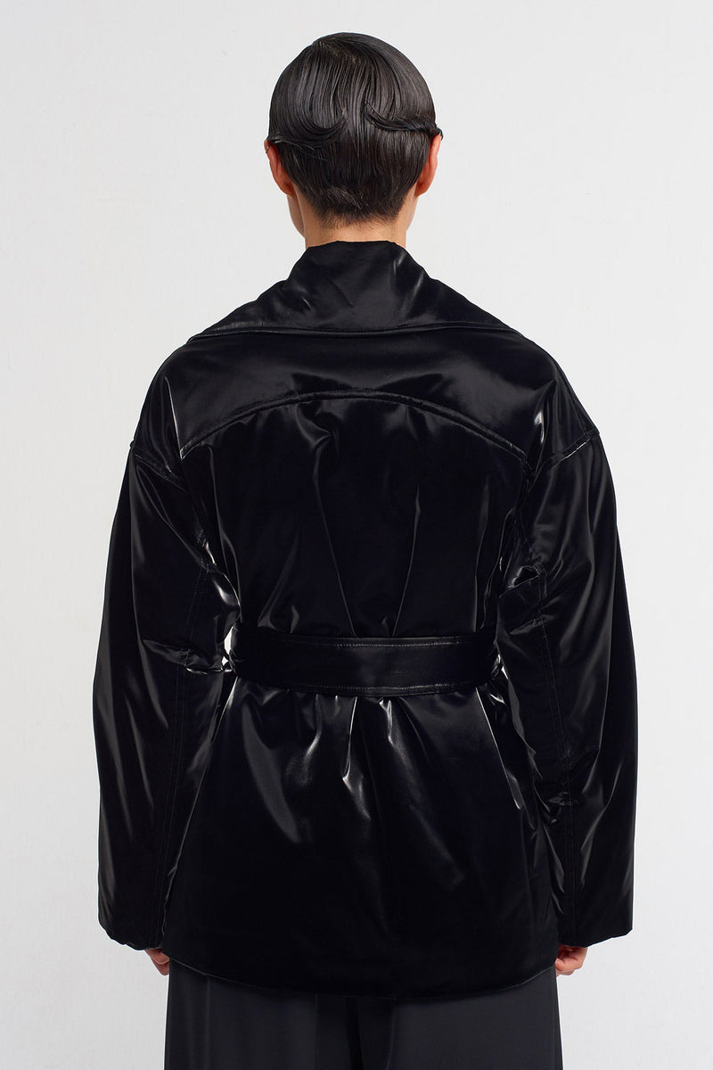 NU Shiny Padded Short Coat Black