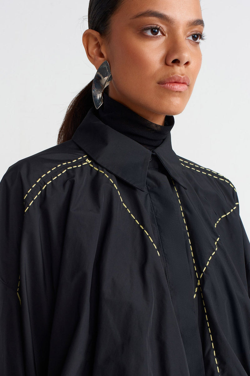 NU Stitched Detail Balloon Shirt Multi Color