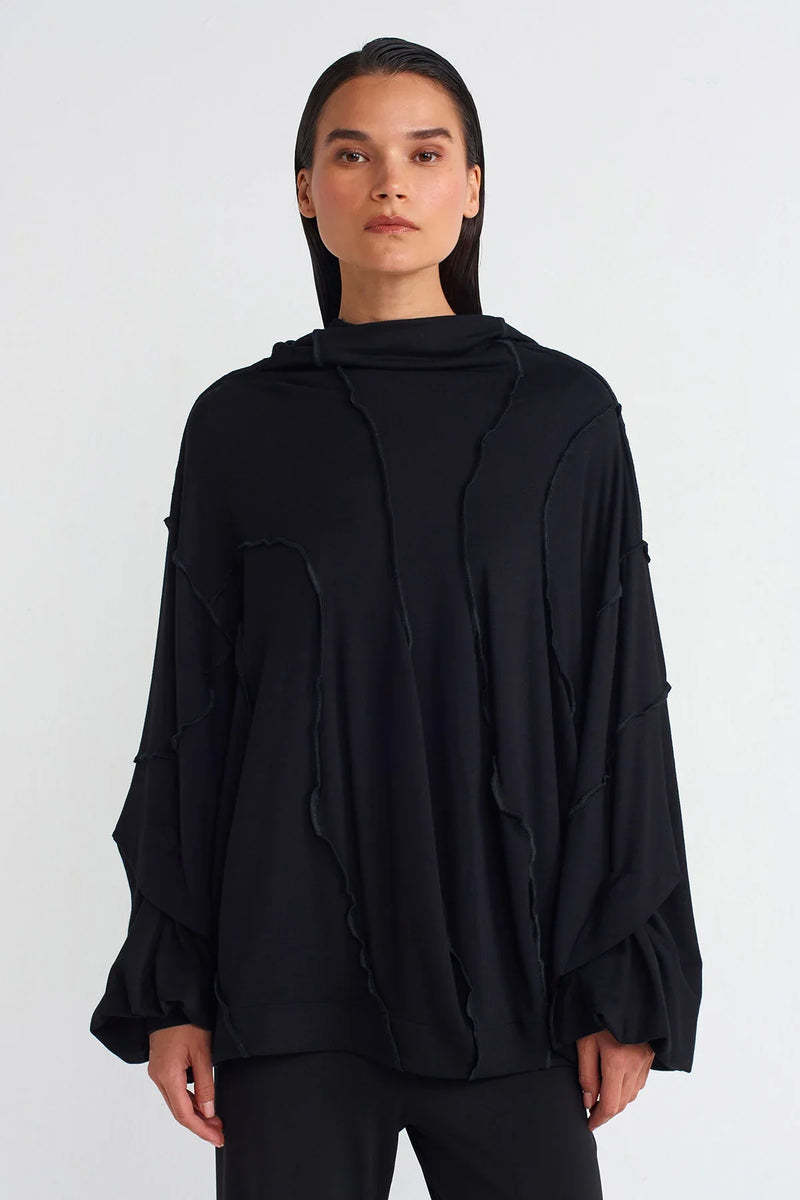 Nu Stitch Detail Sweatshirt Black