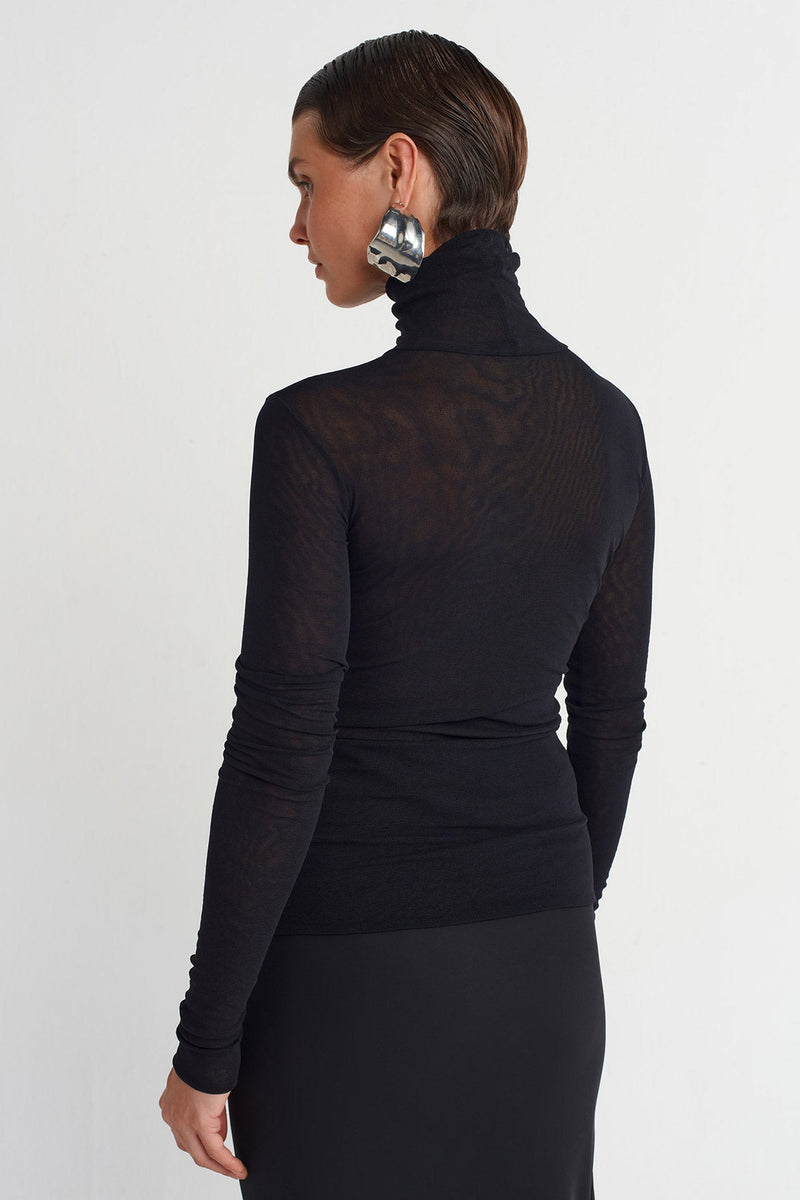NU Sheer Tulle Bodysuit Black