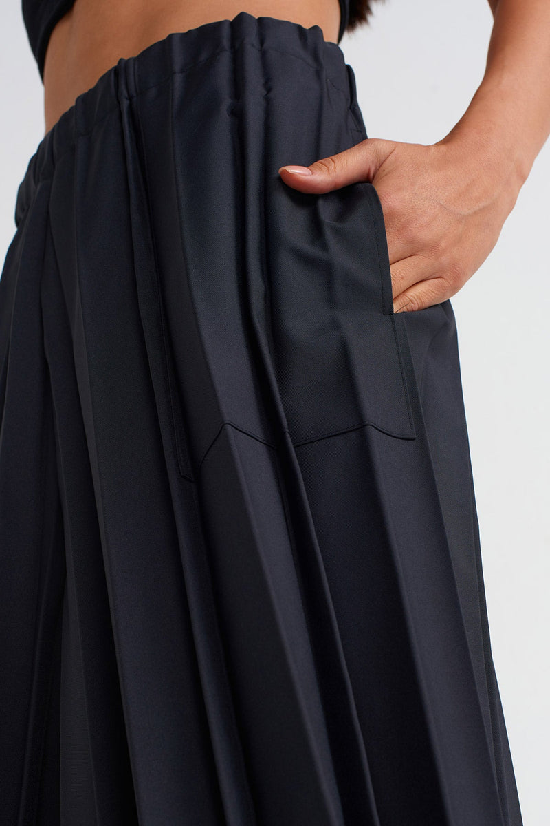 NU Thick Pleated Trousers Dark Grey