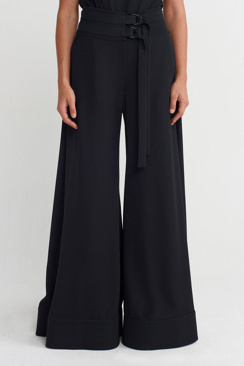 NU Wide-Leg Palazzo Pants Black