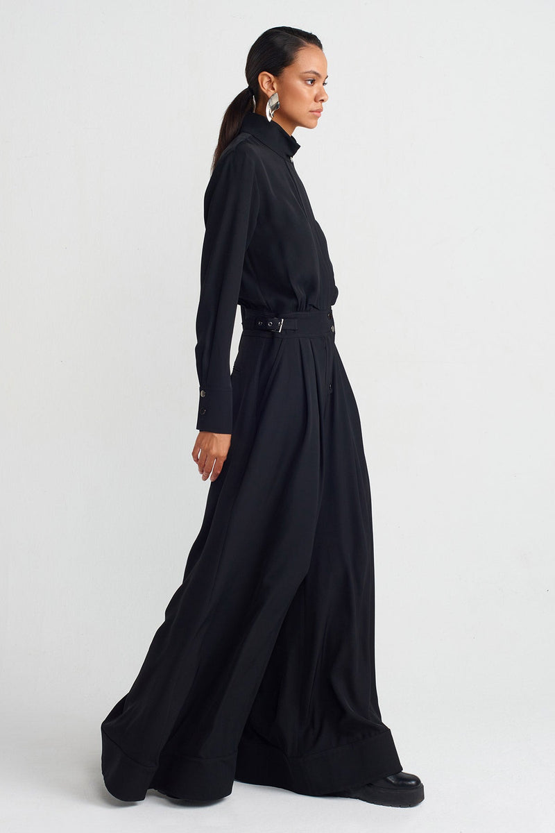 NU Long Sleeve Elegant Jumpsuit Black