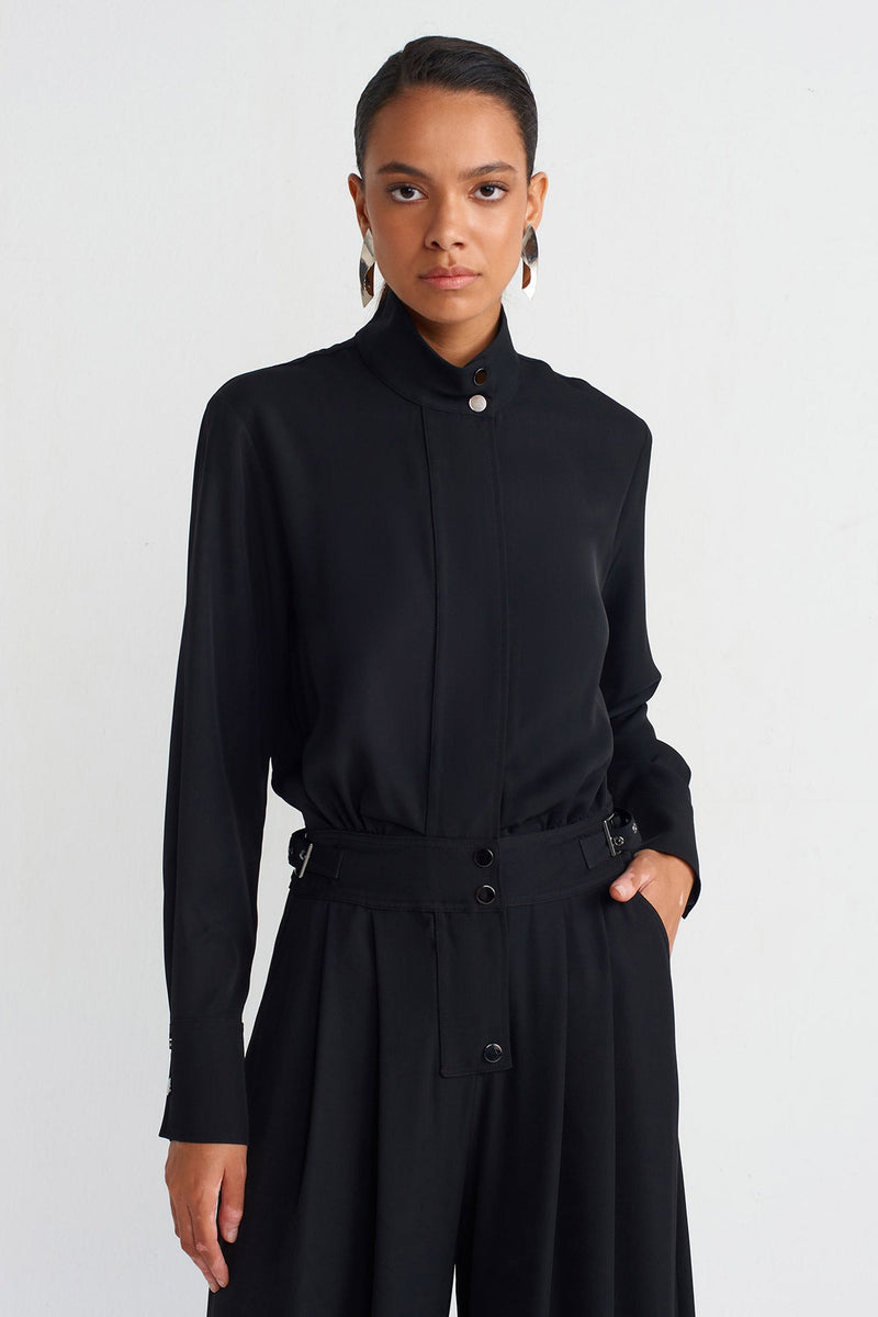NU Long Sleeve Elegant Jumpsuit Black