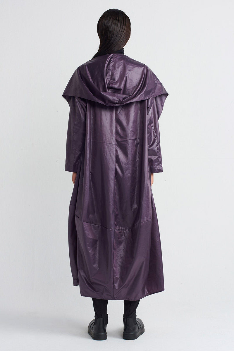 NU Long Kimono Raincoat Plum
