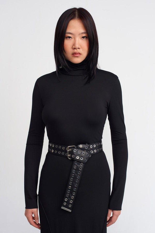 Nu Bird-Eye Belt Black