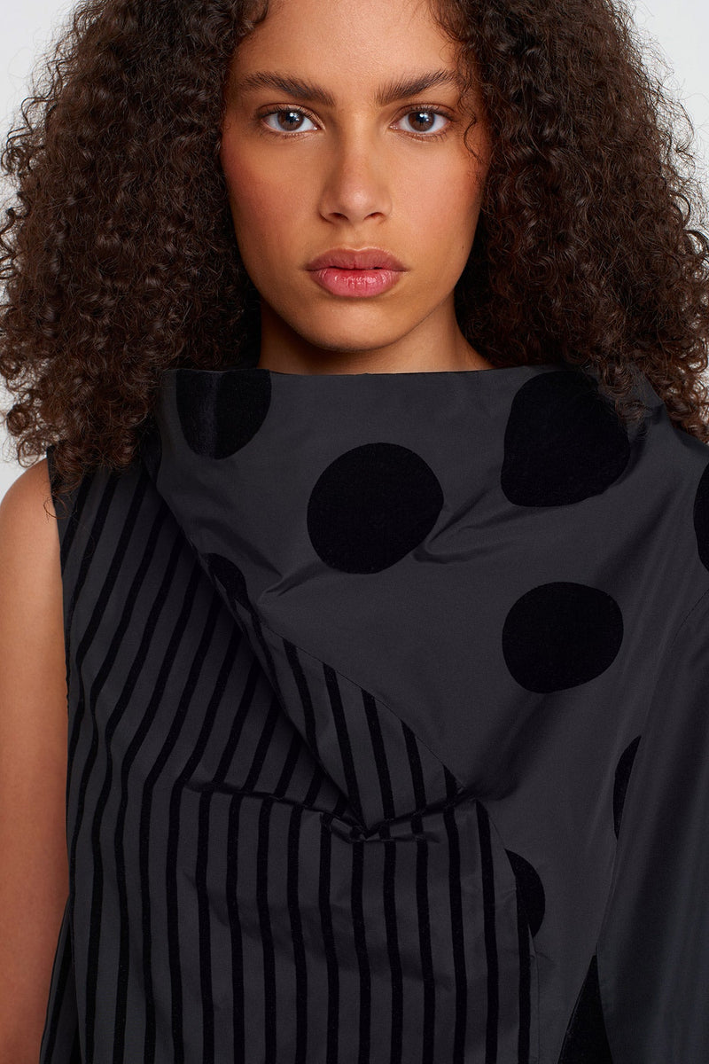 Nu Velvet Polka-Dot And Stripe Taffeta Blouse Multi Color