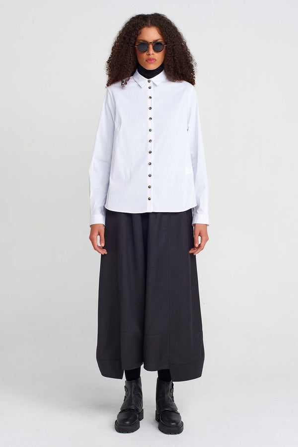 Nu Loose-Back Poplin Shirt Off White