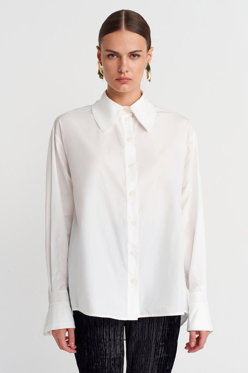 Nu Oversized Fine Taffeta Shirt Milk Serum