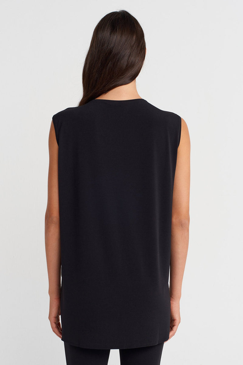 Nu Sleeveless Basic Jersey T-Shirt Black