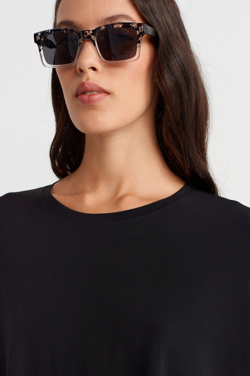 Nu Draped Jersey T-Shirt Black