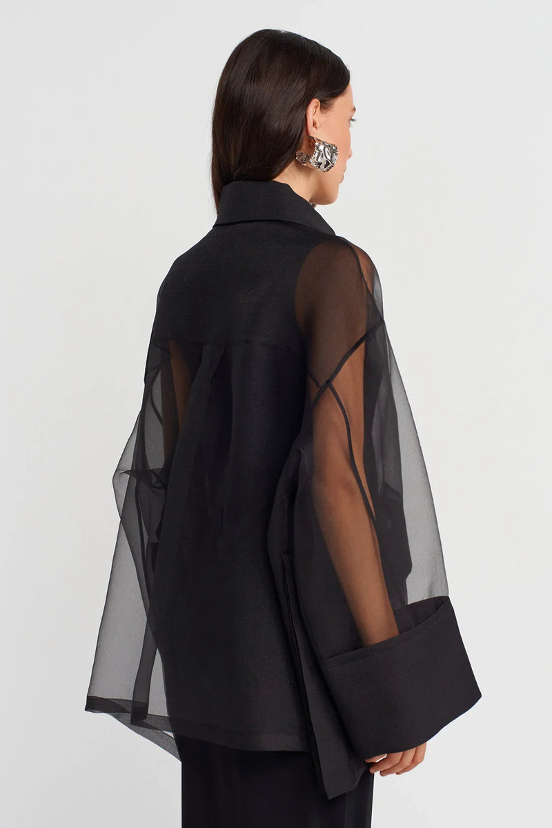 Nu Oversized Organza Shirt Black