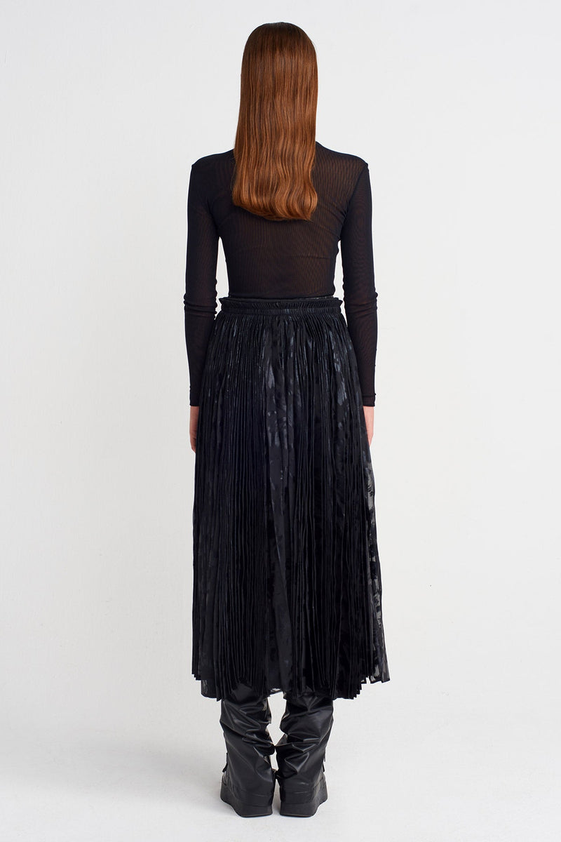 Nu Pleated Belt Skirt Black