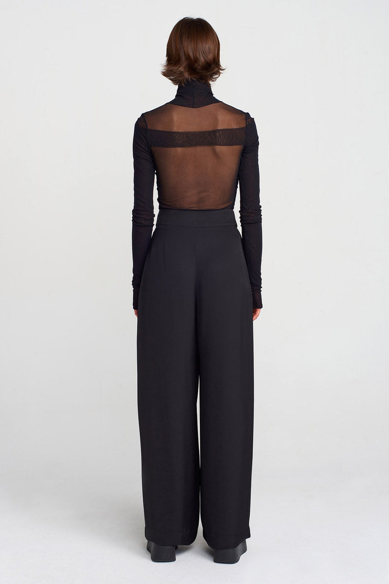 Nu Double-Breasted Palazzo Pants Black