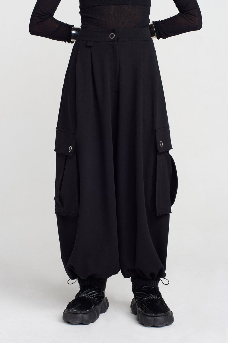 Nu Drawstring Trousers With Pockets Black