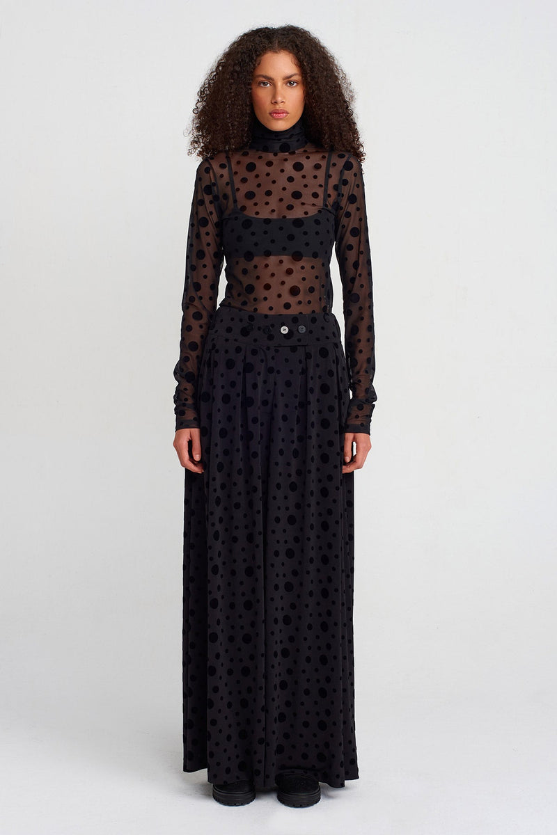 Nu Velvet Polka-Dot Jersey Trousers Multi Color