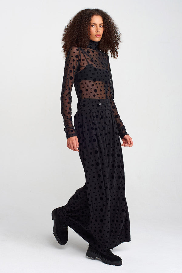 Nu Velvet Polka-Dot Jersey Trousers Multi Color