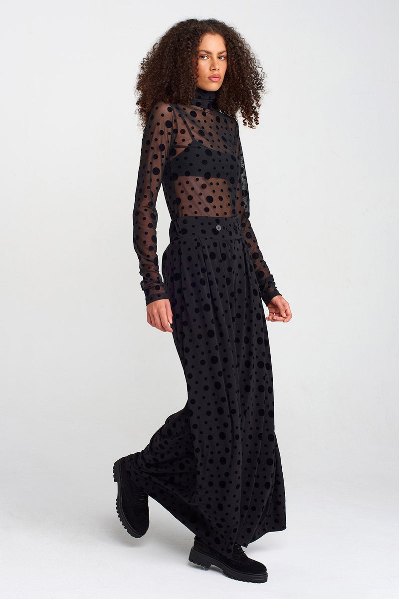 Nu Velvet Polka-Dot Jersey Trousers Multi Color