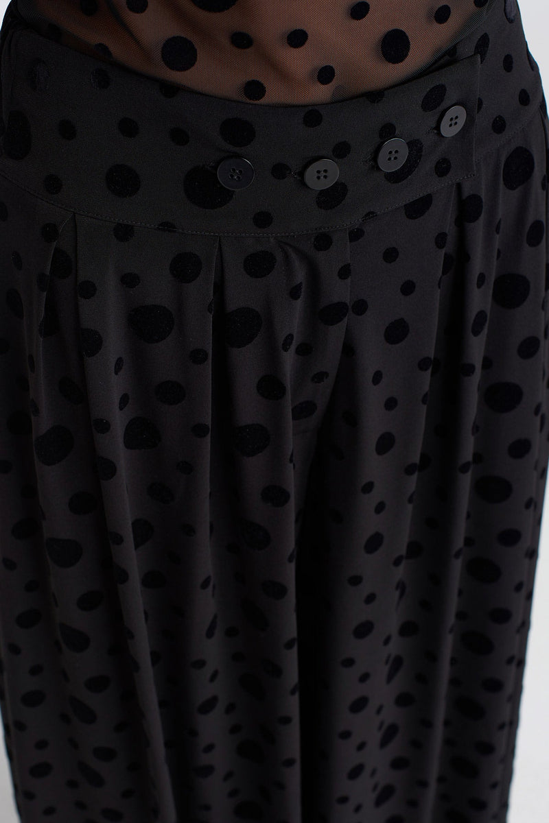 Nu Velvet Polka-Dot Jersey Trousers Multi Color