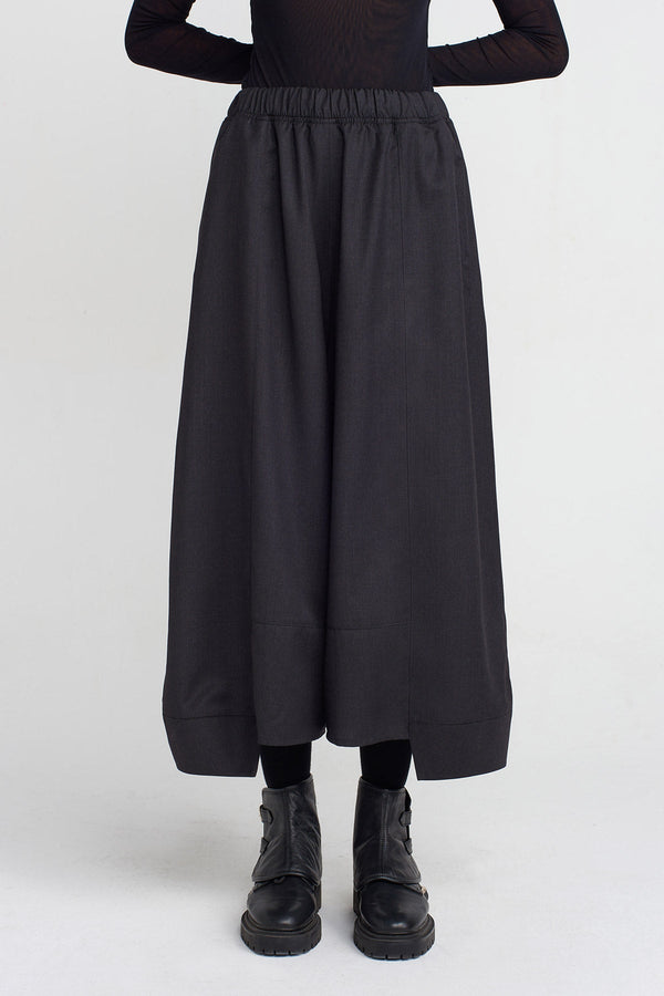 Nu Asymmetrical Hem Loose Trousers Anthracite