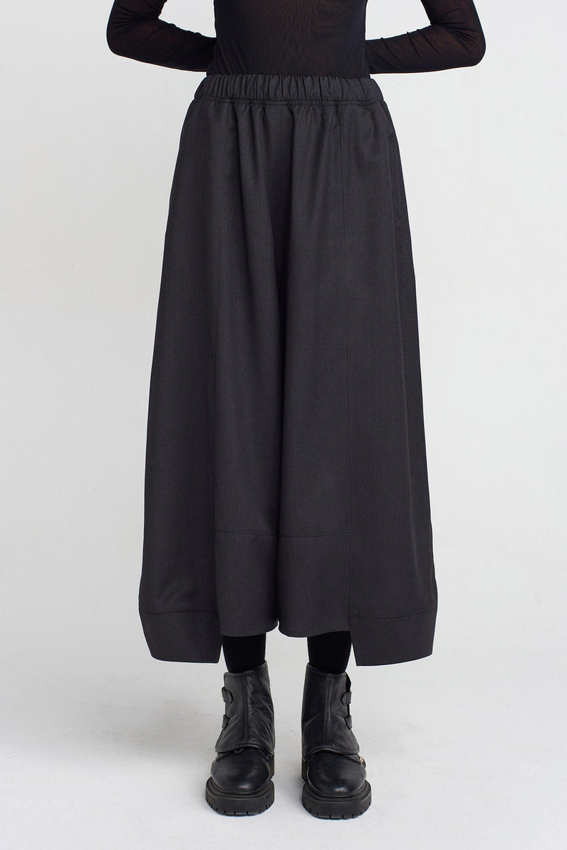 Nu Asymmetrical Hem Loose Trousers Anthracite