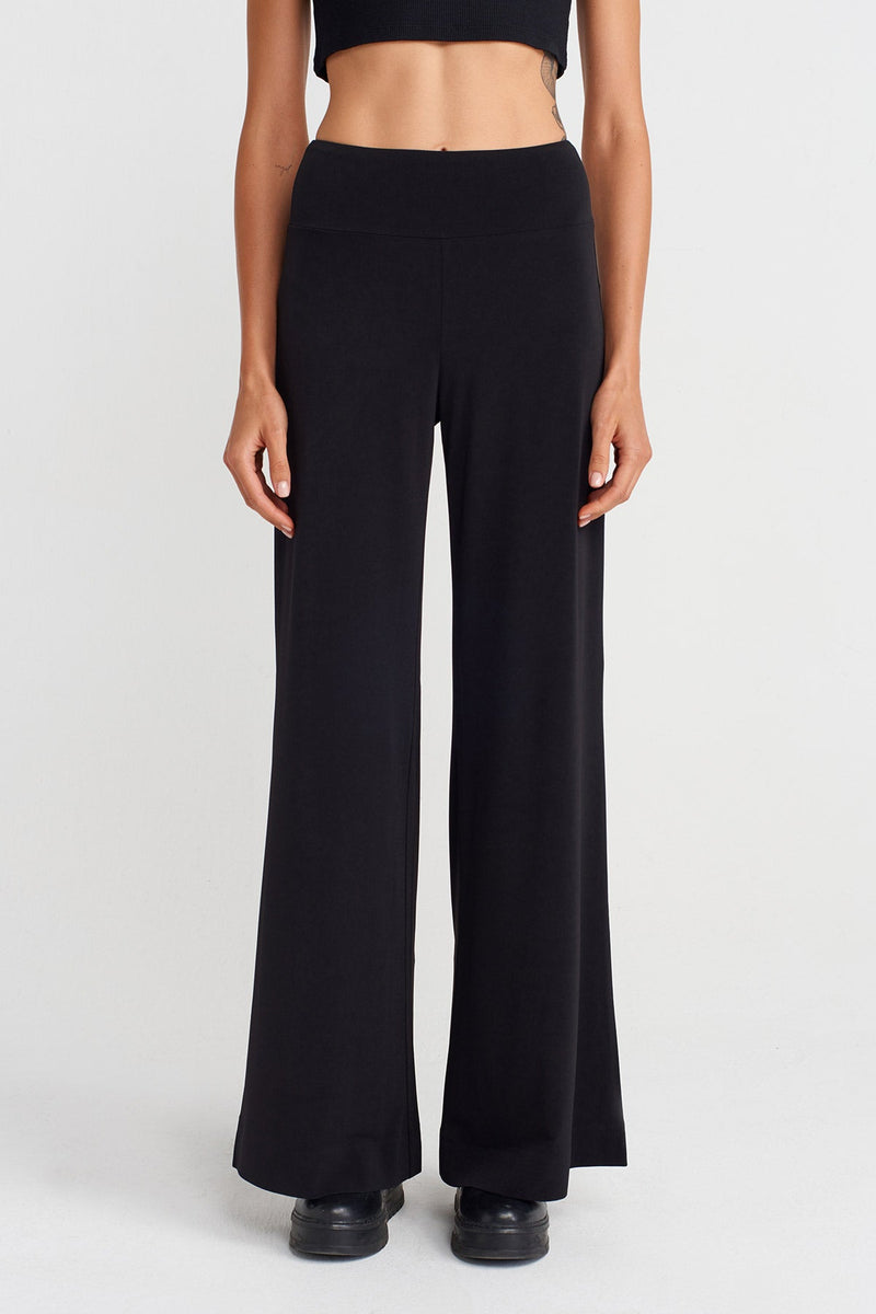 Nu Wide Leg Jersey Pants Black