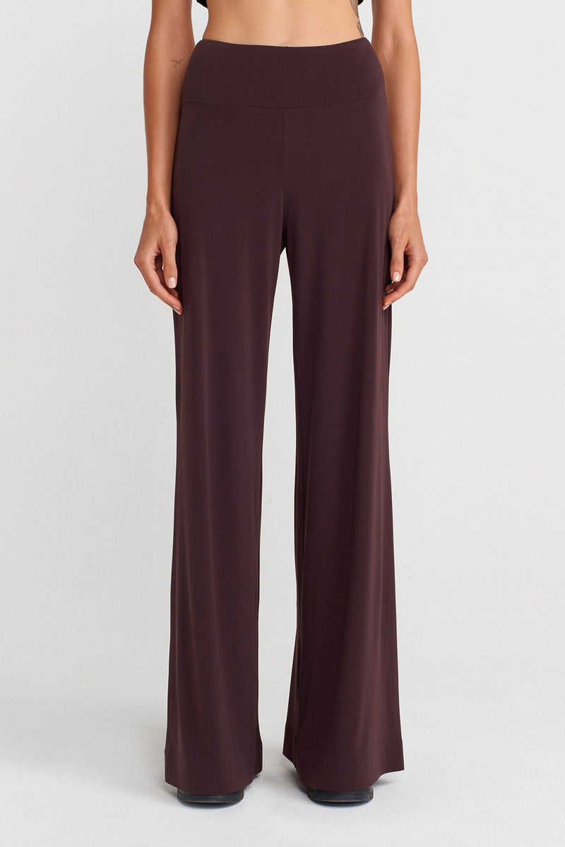 Nu Wide Leg Jersey Pants Eggplant
