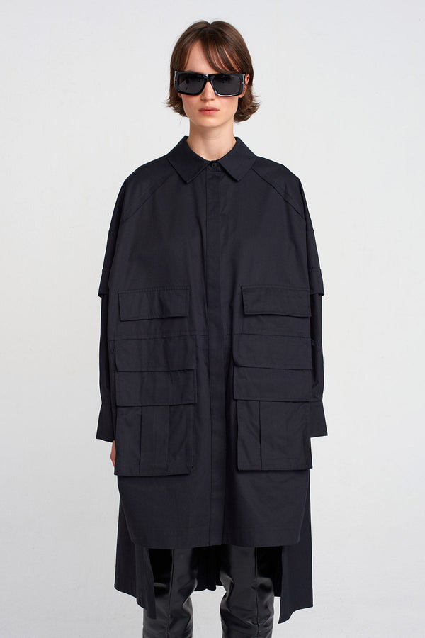 Nu Pocket Detailed Shirt Dress Black